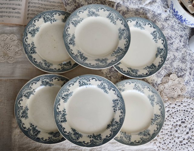 6 assiettes plates Moulin des Loups Lavallière