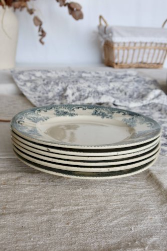 6 assiettes plates Moulin des Loups Lavallière