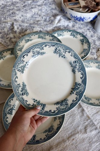 6 assiettes plates Moulin des Loups Lavallière