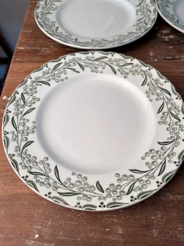 6 assiettes plates Saint-Amand et Hamage modèle Mimosas