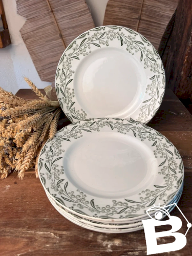 6 assiettes plates Saint-Amand et Hamage modèle Mimosas