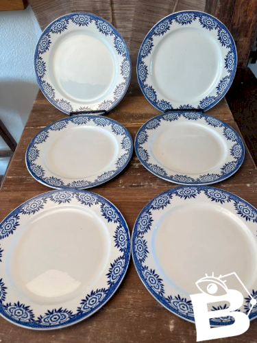 6 assiettes plates Sarreguemines Digoin modèle Capri