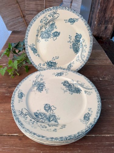 6 assiettes plates U&C Sarreguemines modèle Royat