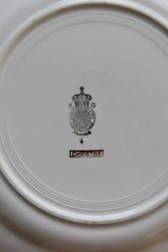 6 assiettes plates vintage en faïence Lunéville – Modèle Christine