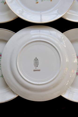 6 assiettes plates vintage en faïence Lunéville – Modèle Christine