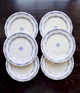 6 assiettes plates vintage Gien – Modèle “Royal”
