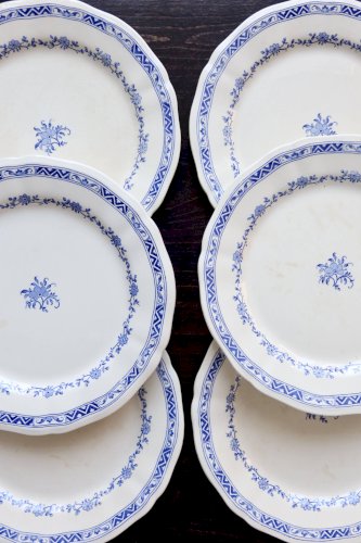 6 assiettes plates vintage Gien – Modèle “Royal”
