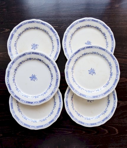 6 assiettes plates vintage Gien – Modèle “Royal”