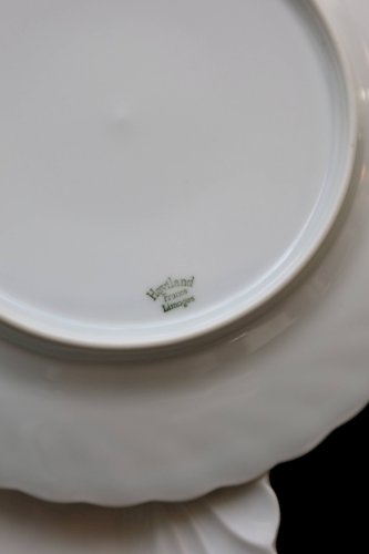 6 assiettes plates vintage porcelaine blanche torsadée Limoges Haviland
