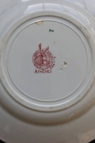 6 assiettes plates vintage terre de fer - Moulin des Loups - Modèle Athènes