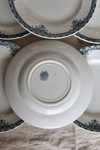 6 assiettes plates vintage terre de fer – Série Andrinople - Moulin des Lou