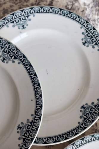 6 assiettes plates vintage terre de fer –Série Andrinople