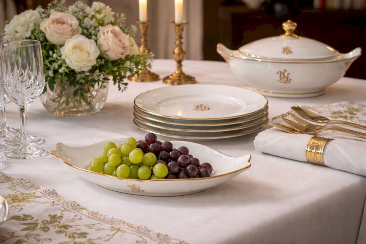 6 Assiettes Sèvres Monogramme N – Porcelaine XIXe – Décor Impérial