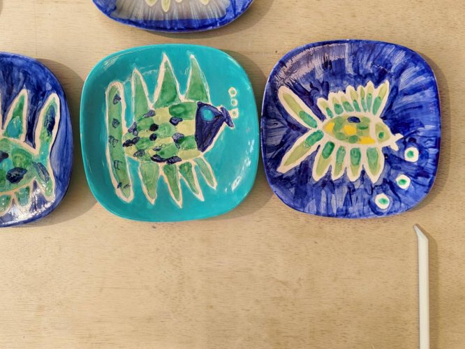 6 assiettes vintage en céramique de Vallauris