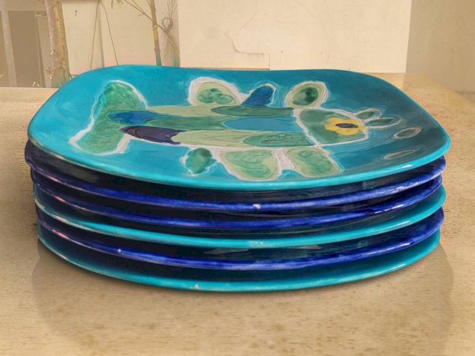 6 assiettes vintage en céramique de Vallauris