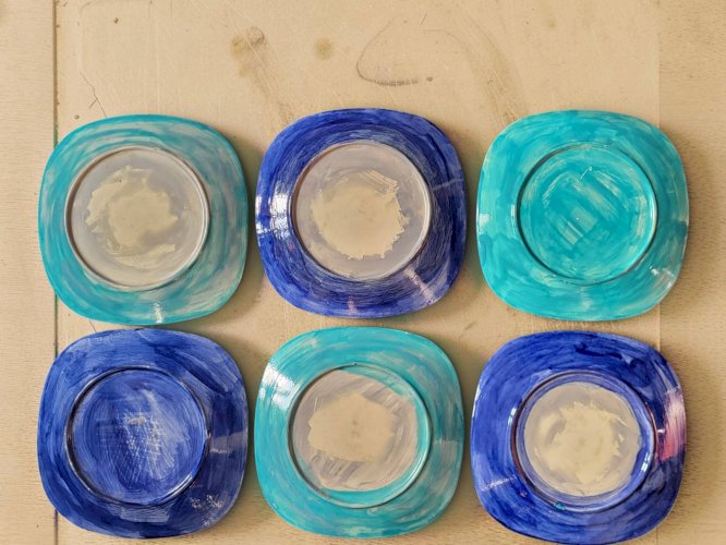 6 assiettes vintage en céramique de Vallauris