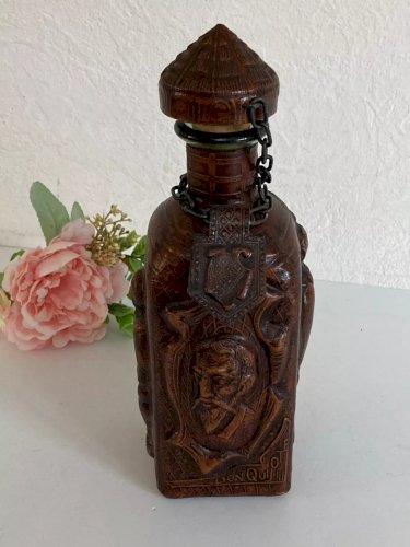 6⚜️ Bouteille Décorative en Cuir Sancho Espagne Don Quichotte - Don Quijote