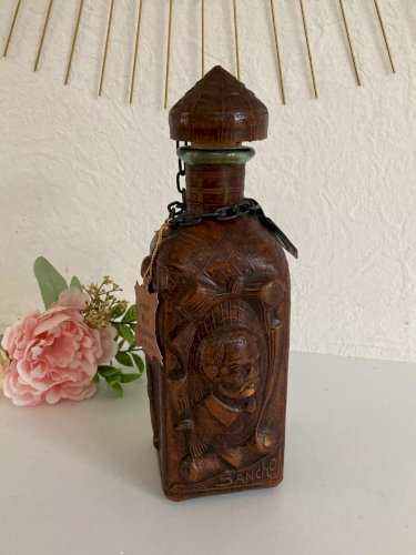 6⚜️ Bouteille Décorative en Cuir Sancho Espagne Don Quichotte - Don Quijote