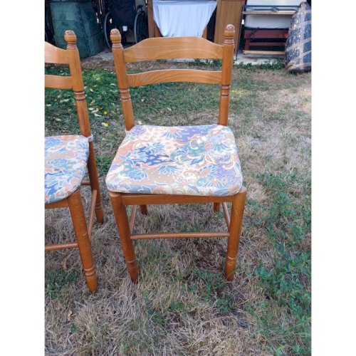 6 Chaises de Cuisine Bois , Paillées