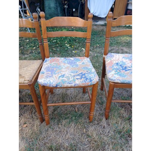 6 Chaises de Cuisine Bois , Paillées