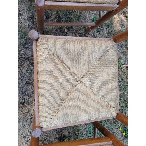 6 Chaises de Cuisine Bois , Paillées