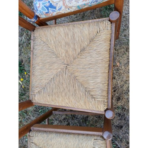 6 Chaises de Cuisine Bois , Paillées