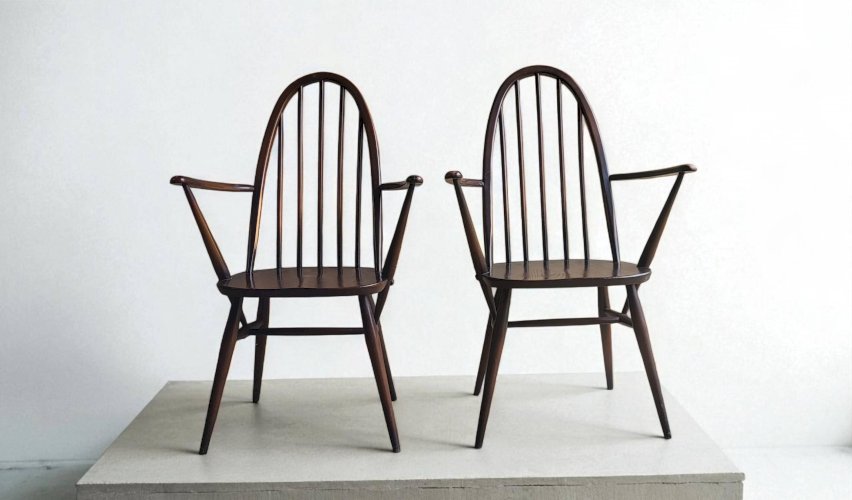 6 chaises / fauteuils Quaker modèle Windsor, Ercol 1950s