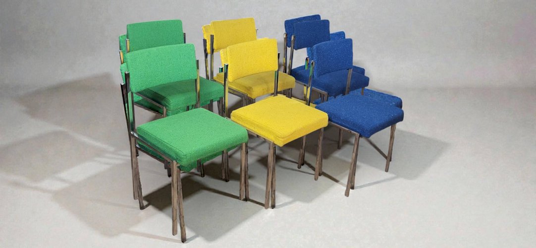 6 chaises Strafor 1970