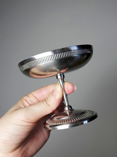 6 Coupelles à dessert sur pied en inox vintages style bistrot Jean Couzon