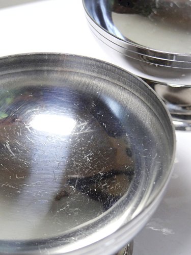 6 Coupelles à dessert sur pieds en Inox vintages style Bistrot