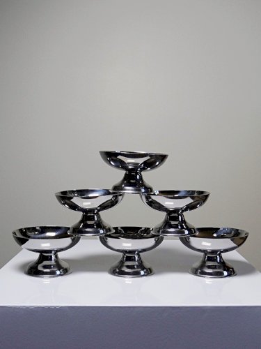 6 Coupelles à dessert sur pieds en Inox vintages style Bistrot