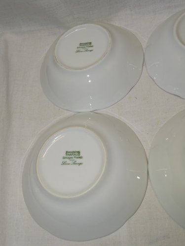 - 6 COUPELLES PORCELAINE LIMOGES THARAUD FEUILLES GRAPPES RAISIN en EPAISSEUR  D