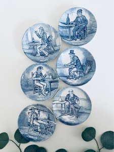 6 Coupelles Vintage BOCH Delfts - Série Les Boissons