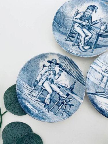 6 Coupelles Vintage BOCH Delfts - Série Les Boissons