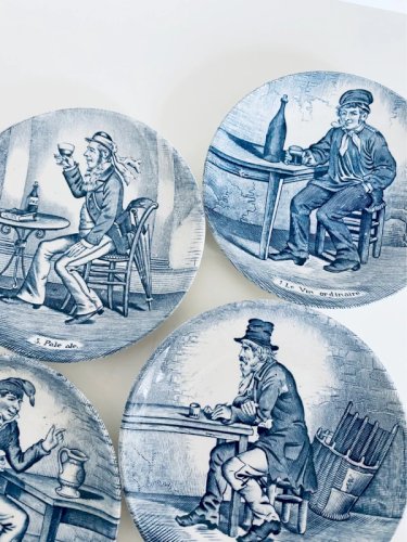 6 Coupelles Vintage BOCH Delfts - Série Les Boissons