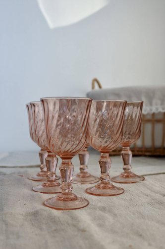 6 coupes à champagne vintage Luminarc Rosaline