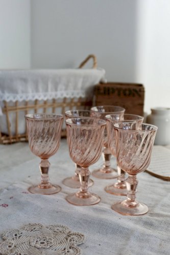 6 coupes à champagne vintage Luminarc Rosaline
