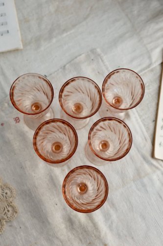 6 coupes à champagne vintage Luminarc Rosaline