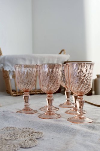 6 coupes à champagne vintage Luminarc Rosaline