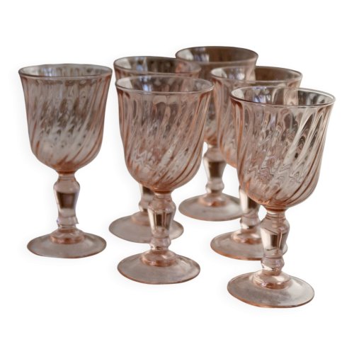 6 coupes à champagne vintage Luminarc Rosaline