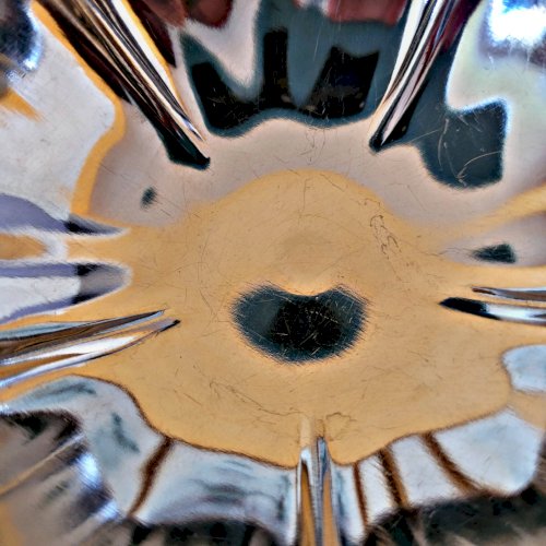 6 coupes  à glace vintage en inox,et forme de fleur