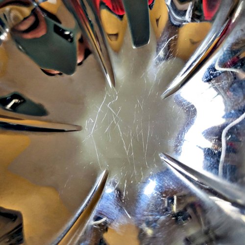 6 coupes  à glace vintage en inox,et forme de fleur