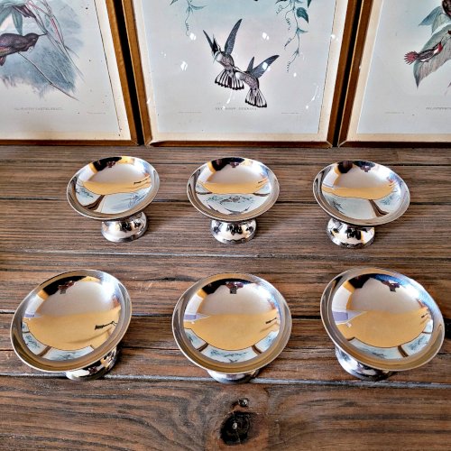 6 Coupes à glaces inox vintage Guy Degrenne (dessert, sorbet)