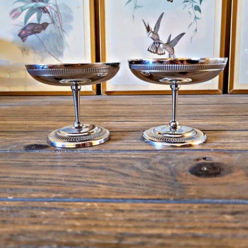 6 Coupes à glaces vintage inox (avec cuillères)