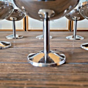 6 Coupes glaces dessert inox vintage année 70-80, forme ronde