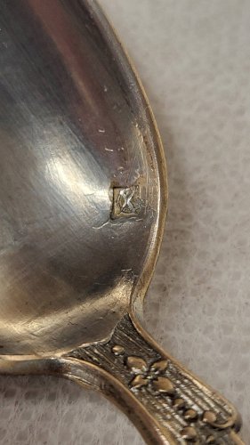 6 cuillères à café en métal argenté Art Nouveau