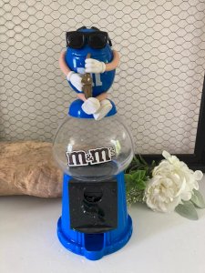 6⚜️ Distributeur De Bonbons M&M'S Figurine Bleu Hauteur 30 Cm Année 2008