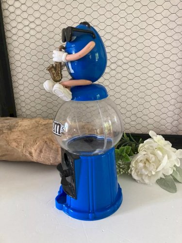 6⚜️ Distributeur De Bonbons M&M'S Figurine Bleu Hauteur 30 Cm Année 2008