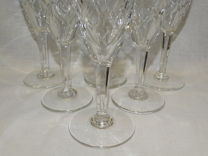 -6 FLUTES A CHAMPAGNE EN CRISTAL SAINT LOUIS MODELE CHANTILLY ART DE LA TABLE  D