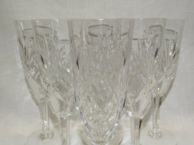 -6 FLUTES A CHAMPAGNE EN CRISTAL SAINT LOUIS MODELE CHANTILLY ART DE LA TABLE  D